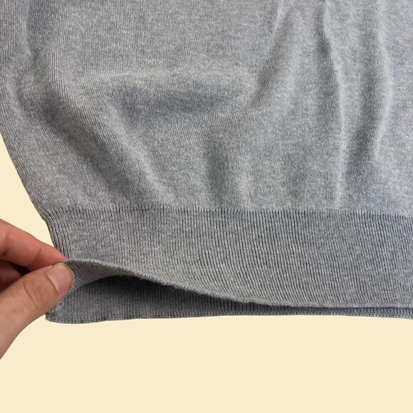 Vintage 80s/90s Jantzen vest, size L grey 1980s v-neck knit sleeveless pullover - Picture 5 of 8